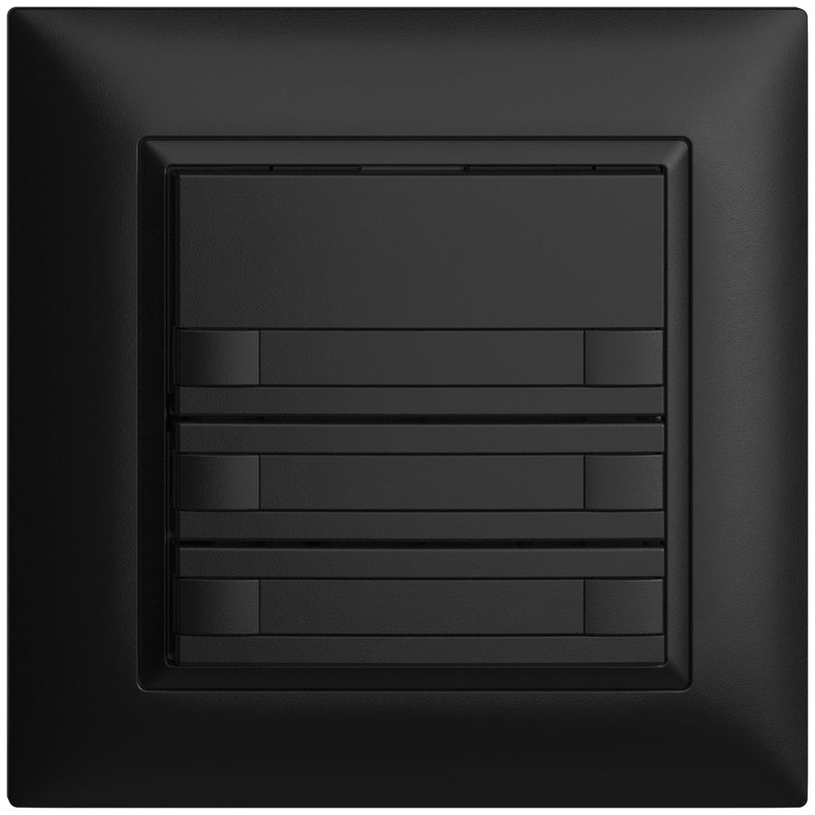 Poussoir ENC KNX 6× EDIZIOdue noir RGB sans LED avec insert papier