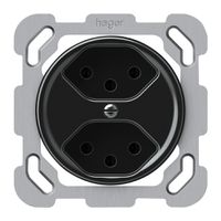 UP-Steckdose origin 2×Typ 13 10A 230V 77×77mm schwarz