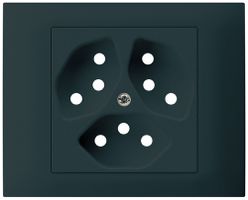 EB-Frontset Hager kallysto für Steckdose G3 3×T13 Abdeckrahmen steckbar schwarz