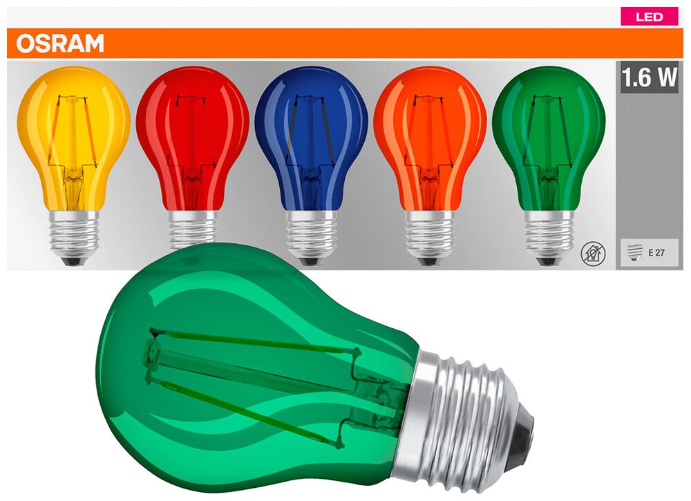 Lampe LED LEDVANCE CLASSIC A E27 2.5W coloré 5 pcs