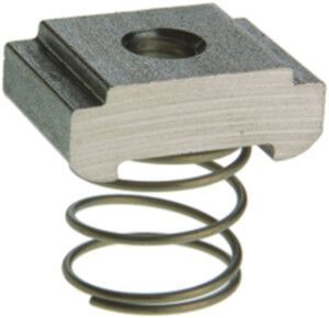 Nutenstein Woertz, rostfreier Stahl A4, M5, mit Feder und Schraube