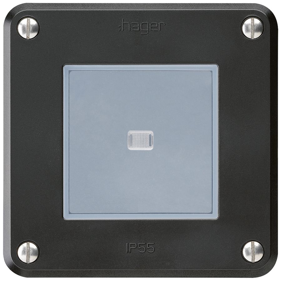 Interruttore INC robusto IP55 schema 3 illuminato nero