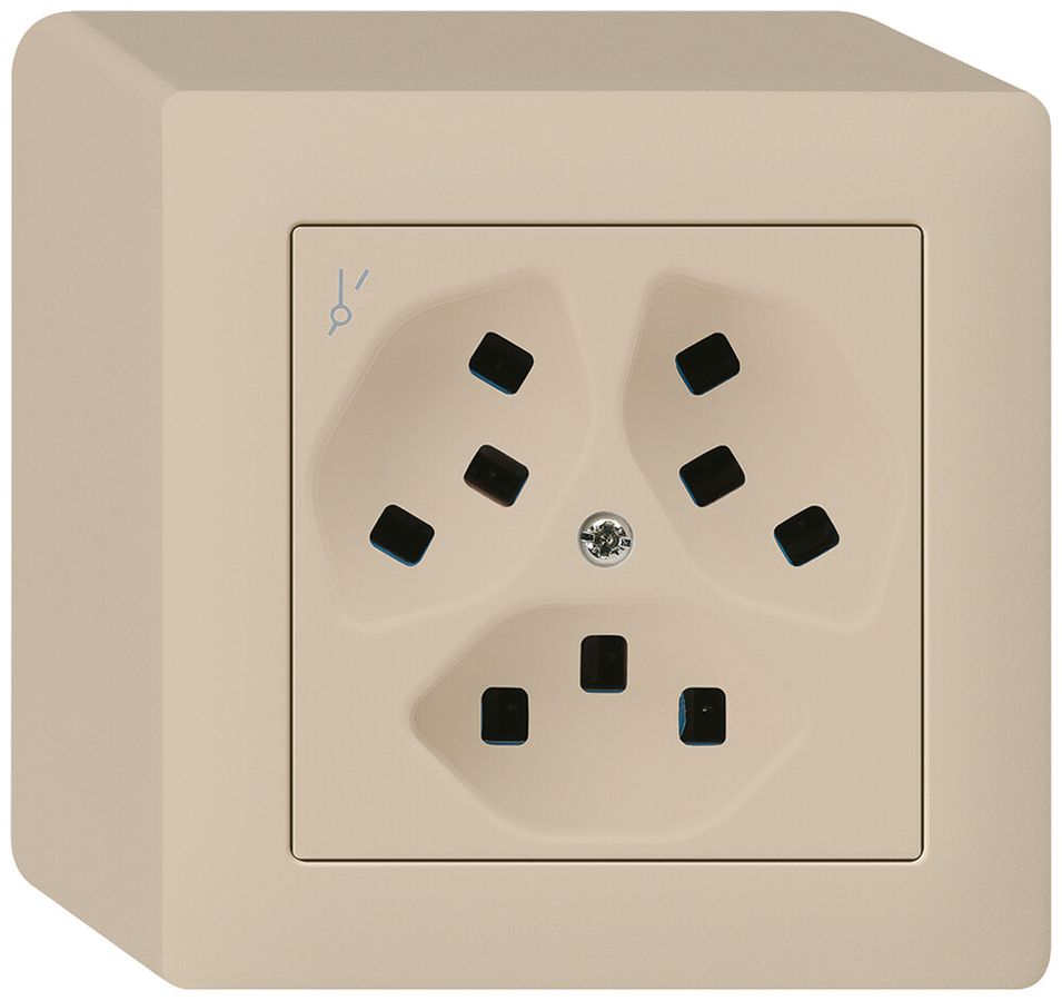 Presa AP Hager kallysto 3×T23 1×S Q beige
