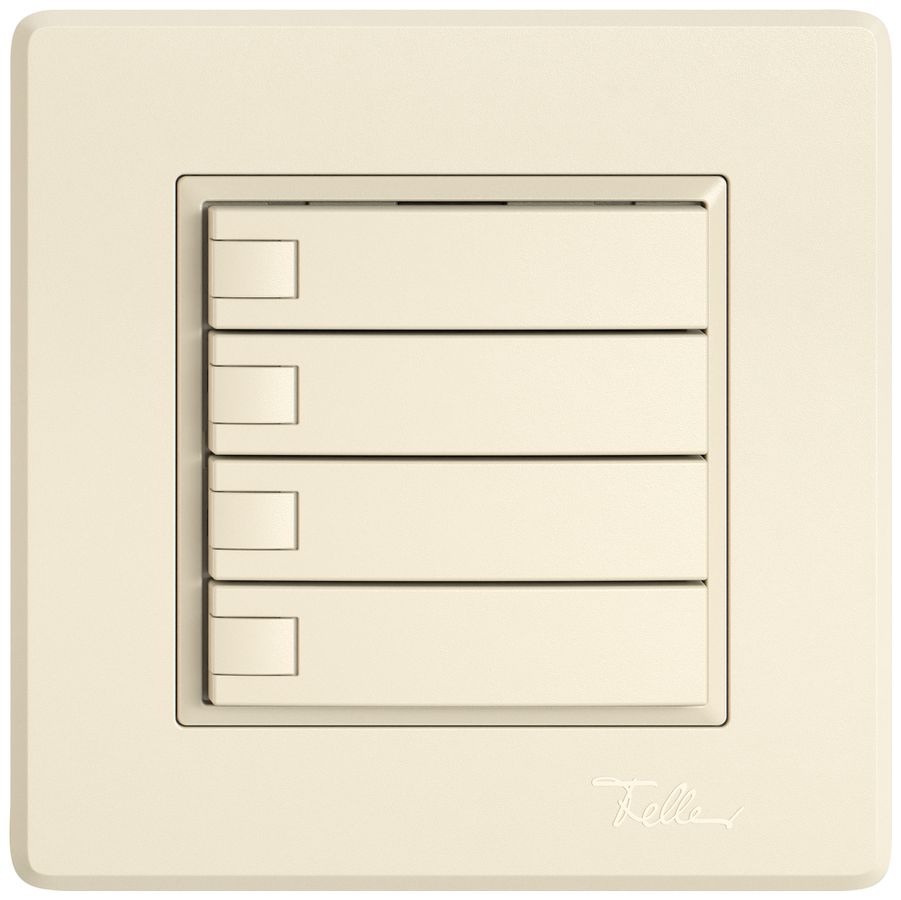 Poussoir KNX RGB ENC EDIZIO.liv SNAPFIX® capteur temp.s.LED 4× comm.1T cr