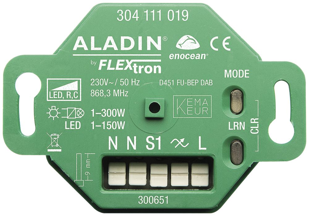 EB-RF-Dimmaktor ALADIN, EnOcean, 230V, 1…300W (LED 1…150W)