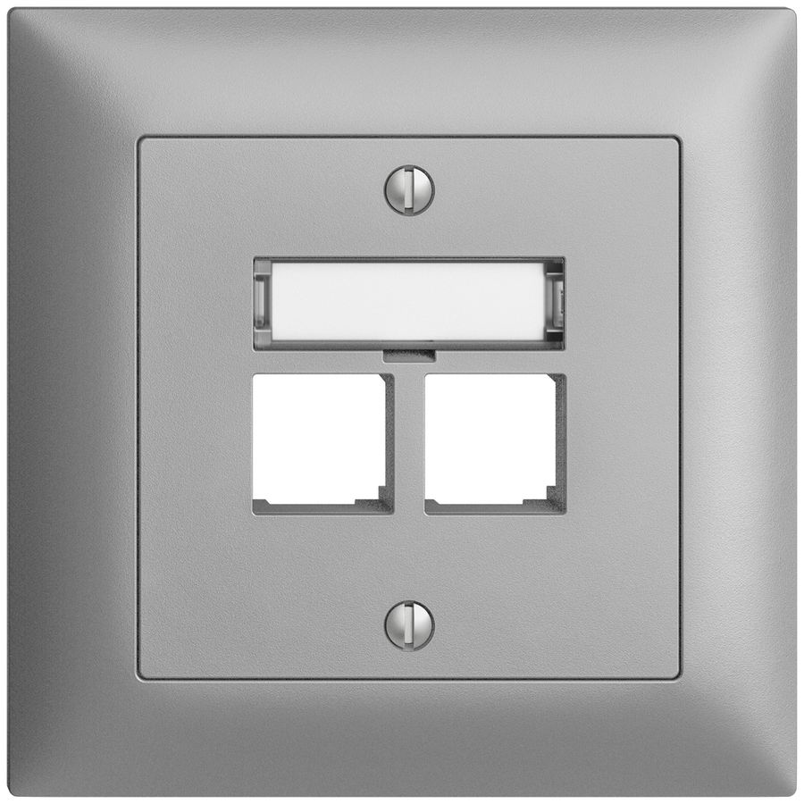 Kit di montaggio INC S-One EDIZIOdue FMI per 2×RJ45 diritto, silver
