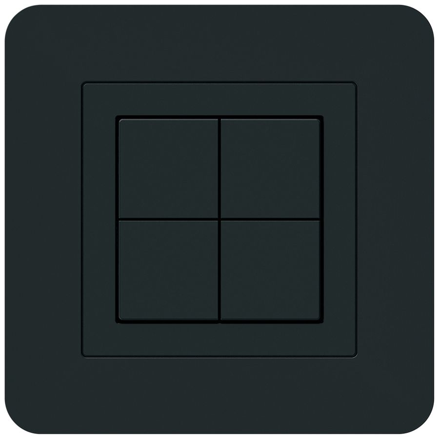 Poussoir KNX ENC Hager BA kallysto.trend C quadruple 94×94mm noir