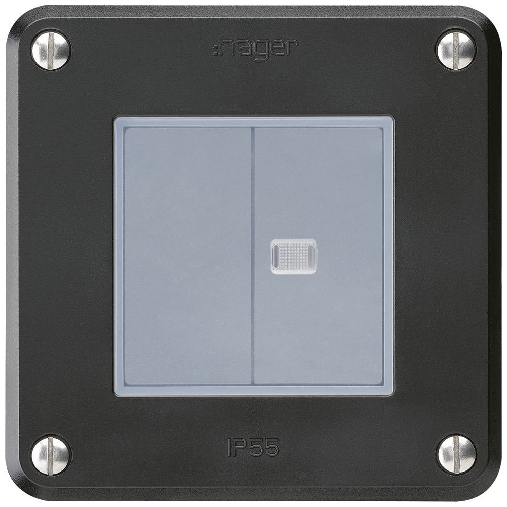Interruttore INC robusto IP55 schema 3+3 1×illuminato nero per combinazione