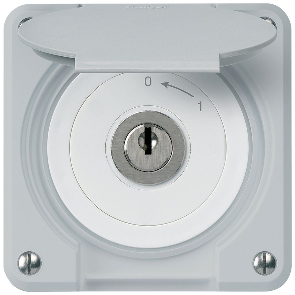 UP-Schlüsselschwenktaster robusto IP55 grau mit Deckel 1P für Kombination