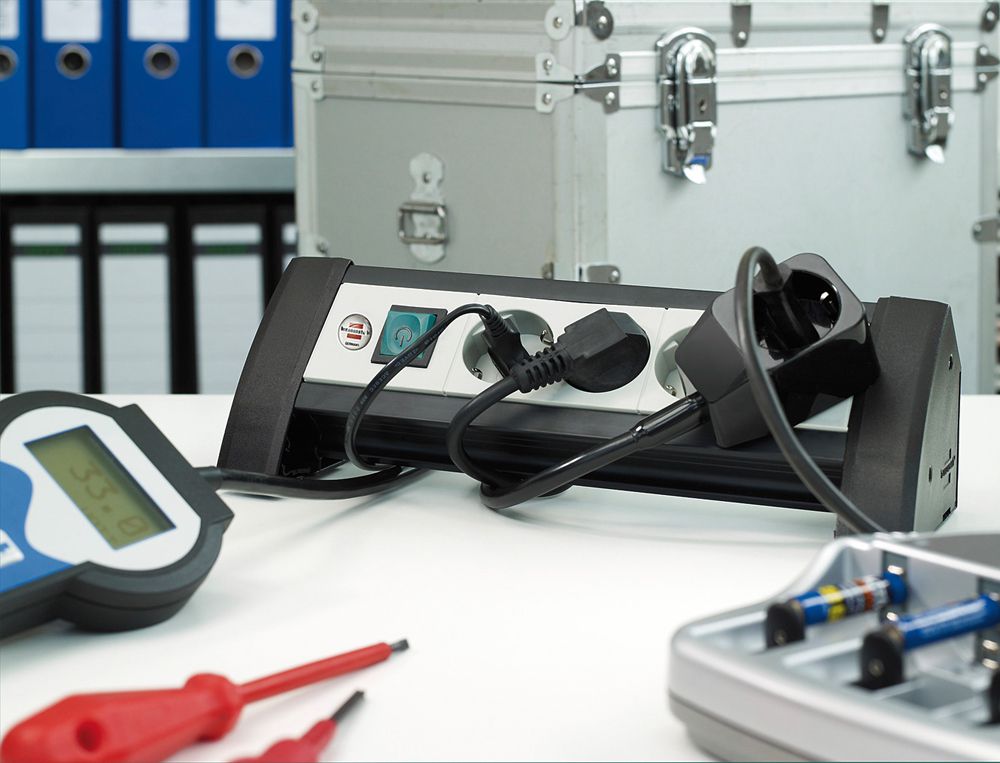 Prise multiple Premium-Office-Line interrupteur 6×T13 3m H05VV-F 3×1.5mm² no/grc