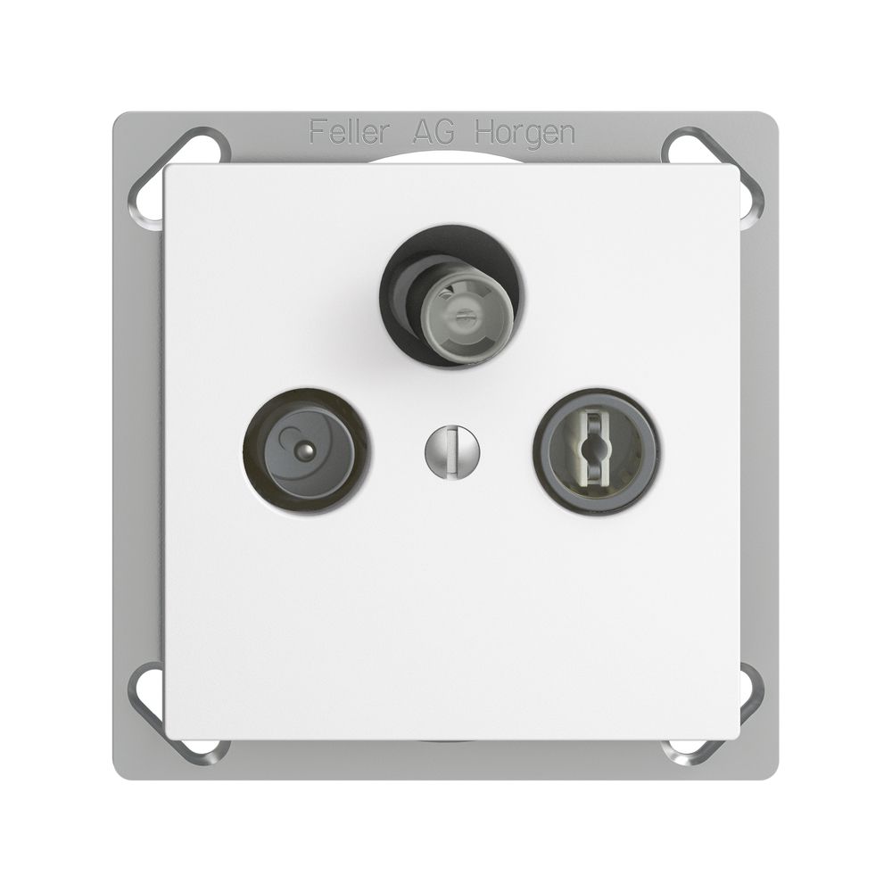 EB-Stichdose SAT/TV DB52 EDIZIOdue weiss mit IEC/F-Anschluss