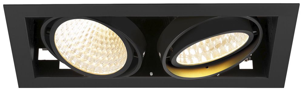 Downlight LED SLV KADUX 2×27W 3150lm 930 30° DALI 370×195mm noir
