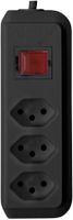 Steckdosenleiste cleverLINE 3×T13 schwarz 1.5m H05VV-F 3×1mm² mit Schalter