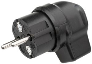 Fiche mobile coudée en caoutchouc Kalthoff Schuko noir