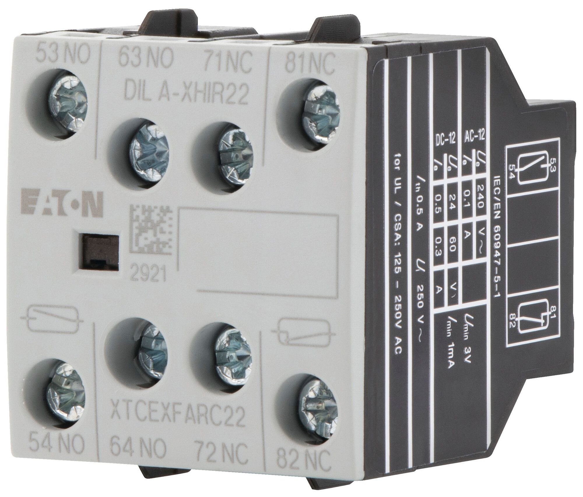 Contatto ausiliare Eaton DILA-XHIR22 2NO 2NC 4A raccordo a vite