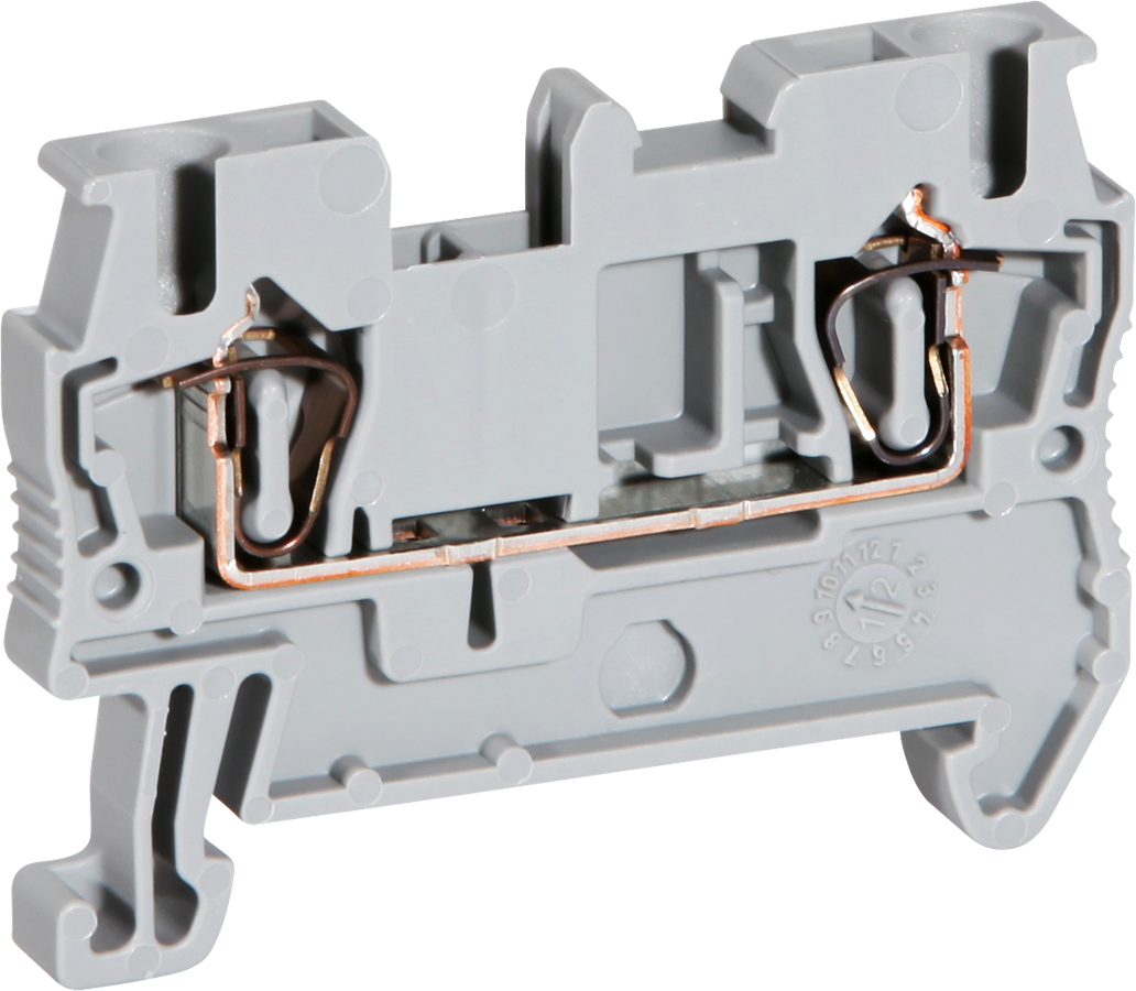 Borne 0.08…4mm² raccordement à ressort gris