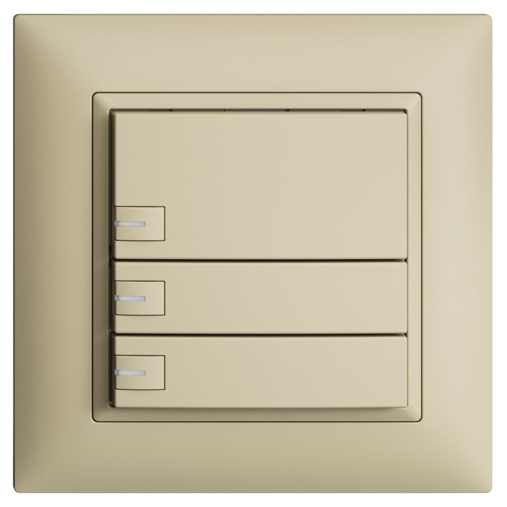 UP-KNX-Taster RGB EDUE FMI, 250mW, m.RGB-LED, 3×Taste, 1×Tastenb., van