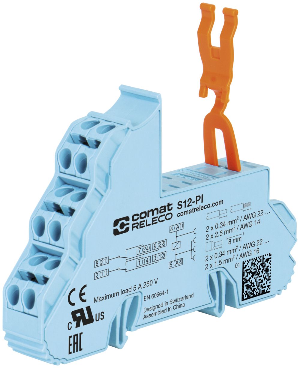 Stecksockel ComatReleco S12-PI, für Relais Typ C12, 8L, Push-In