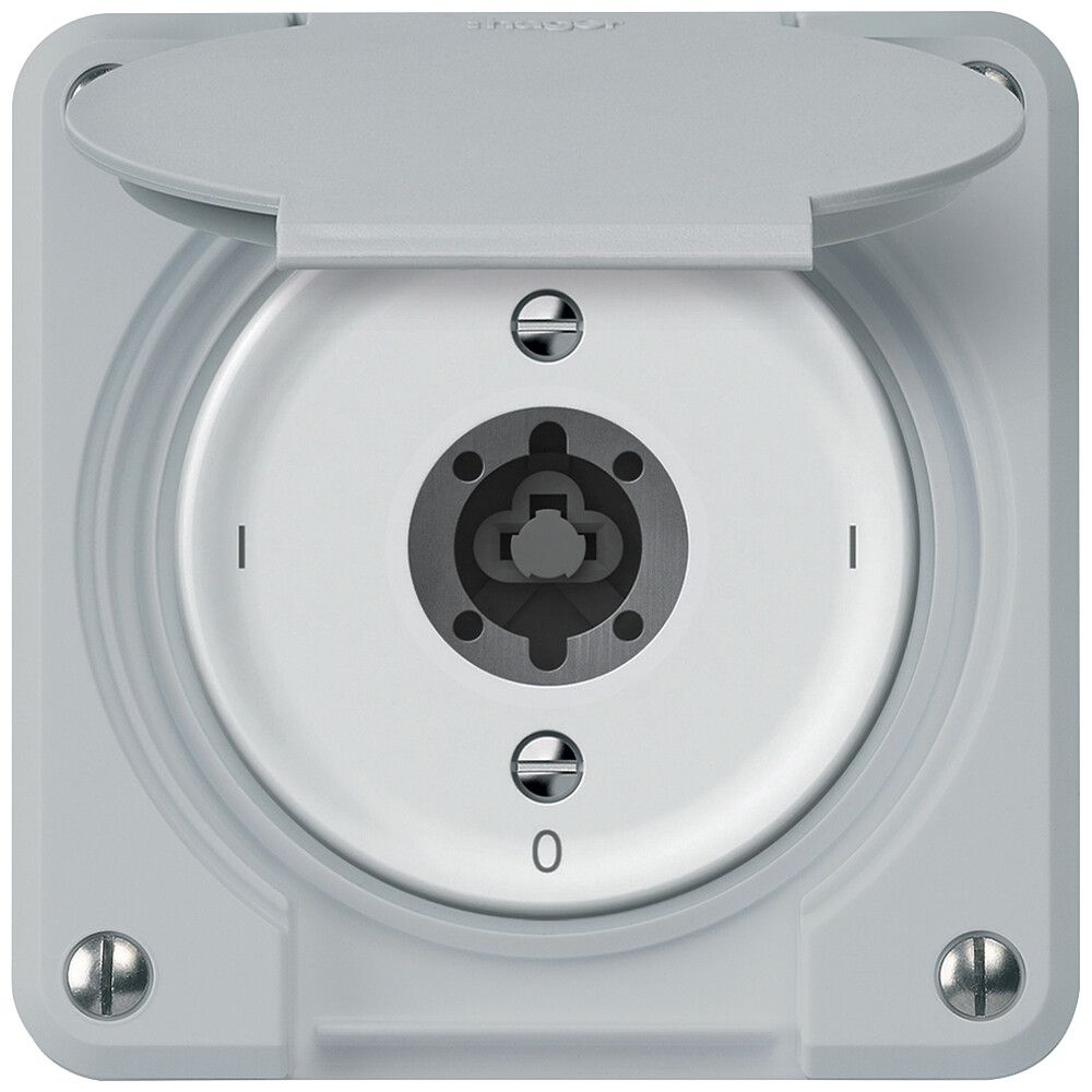Interrupteur à clé robusto interrupteur en/hors 1 pôle 16A 250V 86×86mm gris