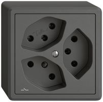 AP-Steckdose EDIZIO.liv SNAPFIX® 3×T13 1×S dgu