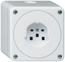 AP-Steckdose robusto Typ 25 weiss ohne Klappdeckel