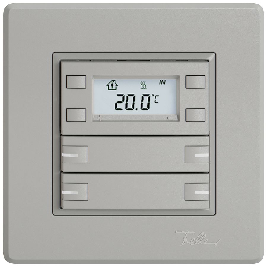 Poussoir RTH ENC EDIZIO.liv SNAPFIX® a.RGB-LED 4×touches comm.1T grc