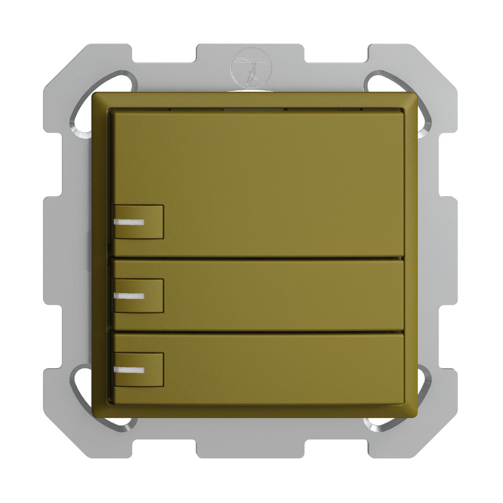 UP-KNX-Taster RGB EDUE, 250mW, m.RGB-LED, 3×Taste, 1×Tastenb., ov