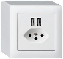 Prise AP 2×USB & T13 kallysto Q 2400mA blanc