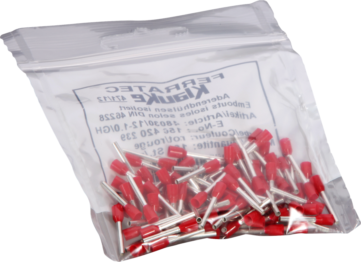 Embout de câble Ferratec DIN is.1mm²/12mm rouge