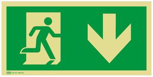 Rettungszeichenschild AWAG Pfeil nach unten 400mm