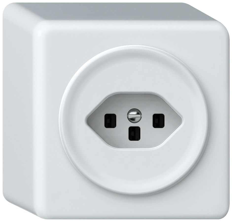 Prise AP origin 1×type 23 16A 230V 88×88×54mm blanc