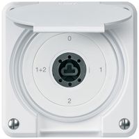 Interruttore a chiave INC robusto IP55 con copertura senza cilindro S1/1P bianco