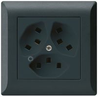 Presa INC Hager kallysto.line 3×T23 illuminato C nero