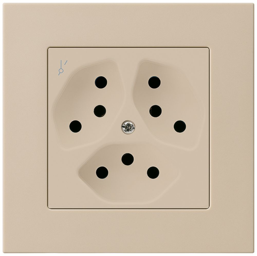 UP-Steckdose kallysto.pro 3×T13/1 beige mit Kinderschutz
