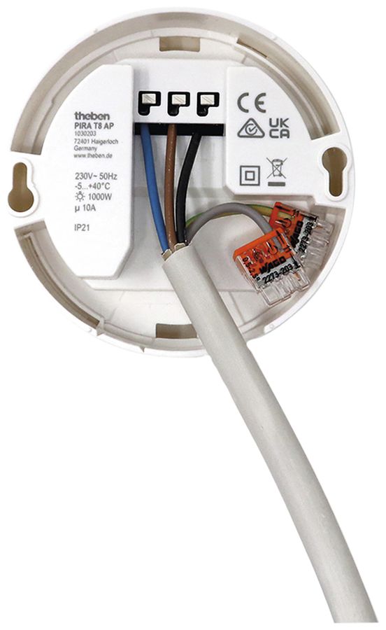 Détecteur de mouvement AP Theben PIRA T8 AP PIR 230V 1000W 360° IP21 blanc