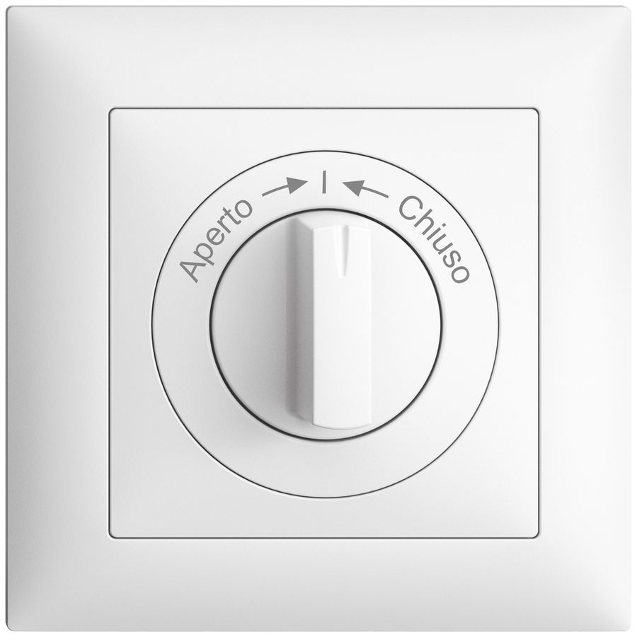 Frontset EDIZIOdue Aperto->I<-Chiuso weiss 88×88mm für Schwenktaster