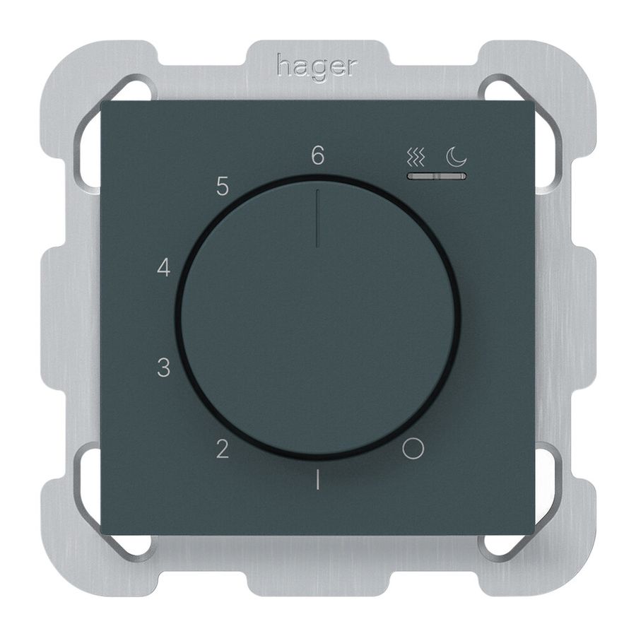 UP-Raumthermostat kallysto An/Aus 230VAC 16A 77×77mm anthrazit
