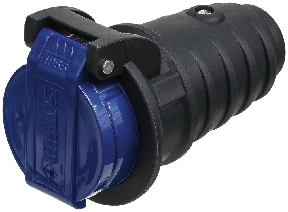 Prise mobile Steffen T23 IP55 16A 250V, anthracite/couvercle bleu