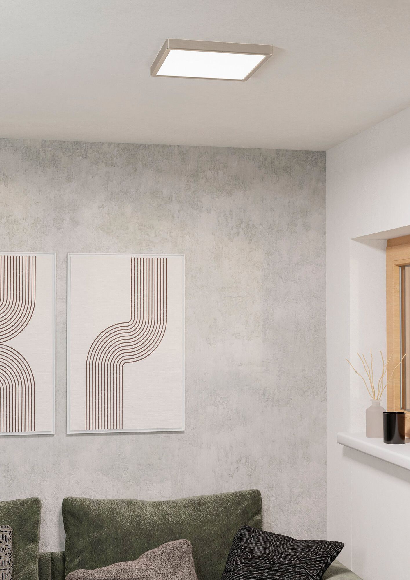 Plafonnier LED Eglo FUEVA 16W 0…2000lm 2700…6500K IP44 VAR 295×25mm nickel