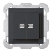 UP-Leuchttaster kallysto 2×A-R/1P mit 2 Linsen schwarz mit Befestigungsplatte