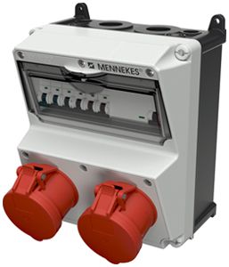 Stromverteiler Mennekes Amaxx 2×CEE32 1×FI/LS 63A 30mA IP44