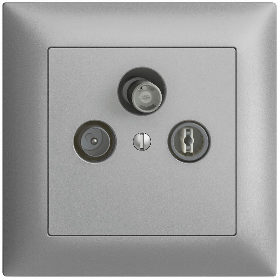 Prise d'antenne ENC SAT/TV/R DB53 EDIZIOdue silver avec SAT-F