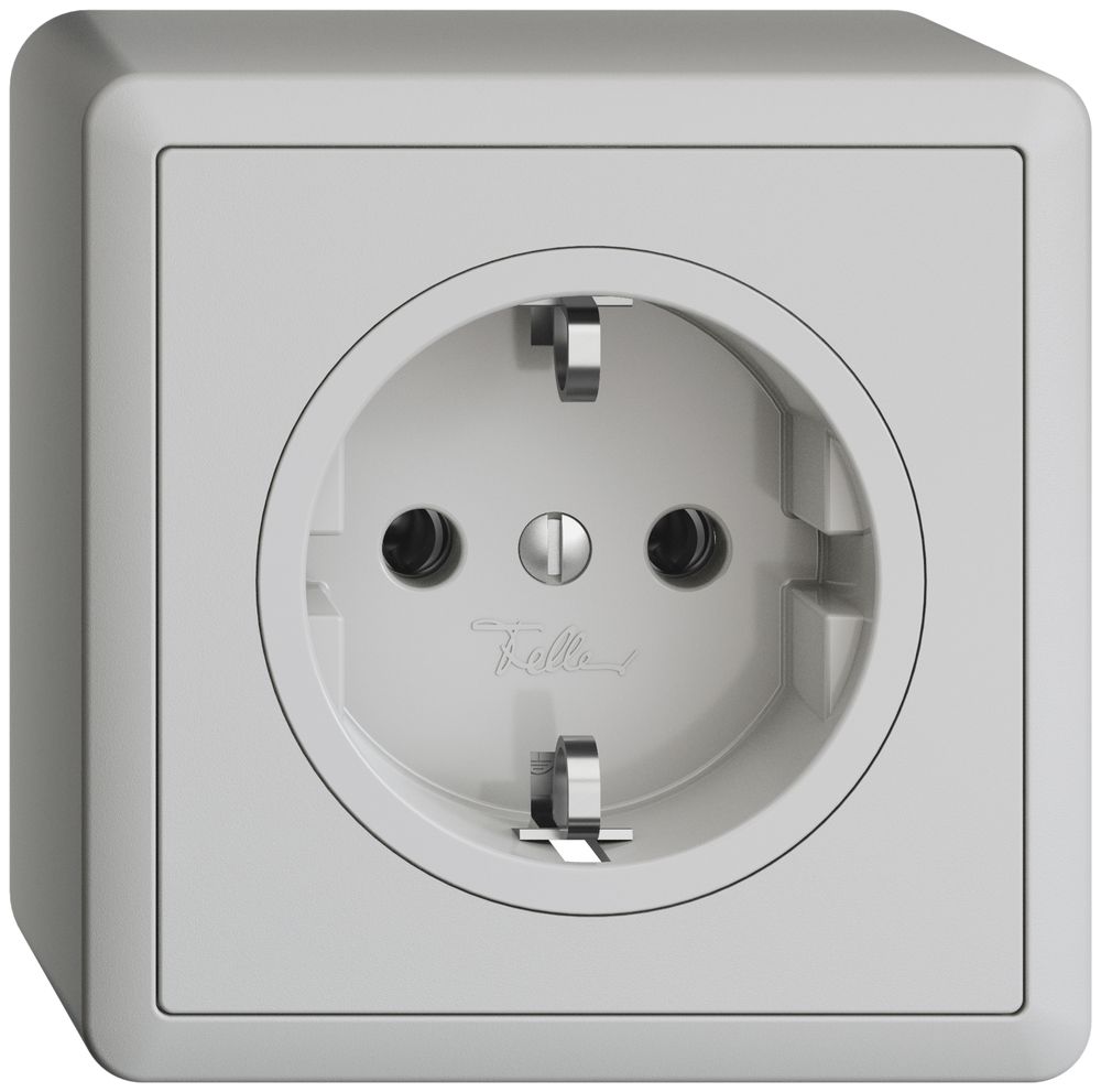 AP-SCHUKO-Steckdose EDIZIOdue 16A, 250VAC, L+N+PE hellgrau