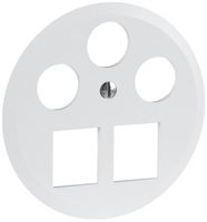 Disque frontal R&M MM SAT 2×RJ45 3×coaxial Ø58mm blanc