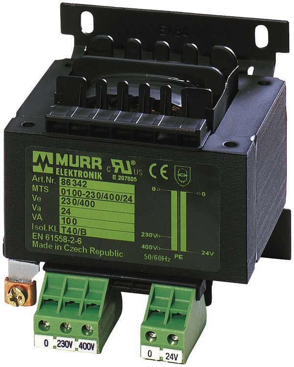 Transformateur de séparation MURR MTS, IN: 230/400VAC 1L, OUT: 230VAC/100VA