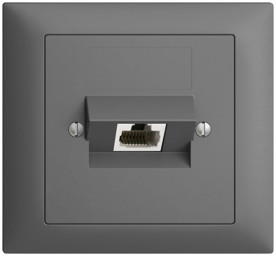 EB-Dose 1×RJ45/u 8P ITplus EDIZIOdue dunkelgrau