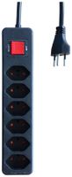 Presa multipla ELBRO 6×T13 10A 2300W 5m nero IP20