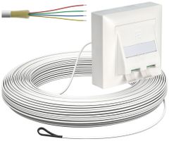 FTTH-Kabelabrollbox AP-Kit 2×LC-DX 2.3mm 60m weiss B2ca