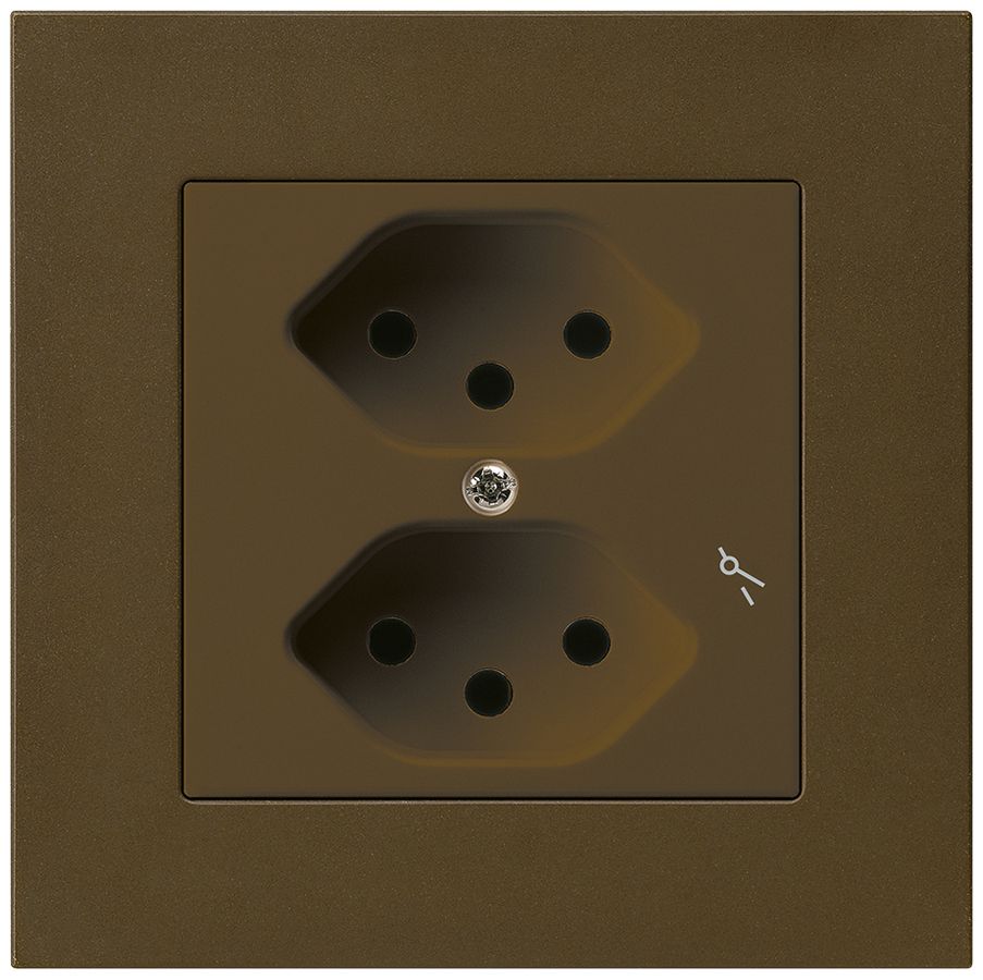 UP-Steckdose kallysto.pro 2×T13/1 braun mit Kinderschutz