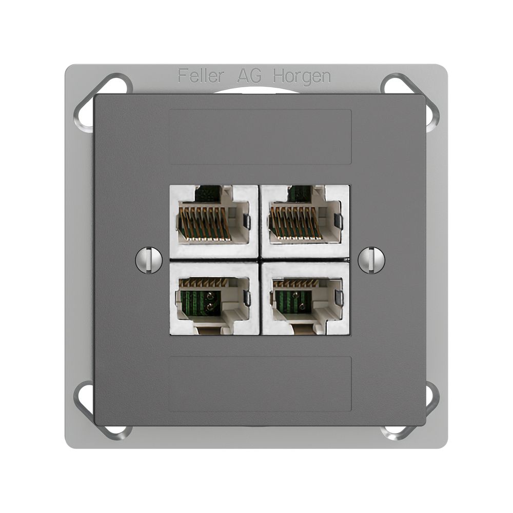 EB-Dose 4×RJ45/s 4P getr. EDIZIOdue dunkelgrau ITplus